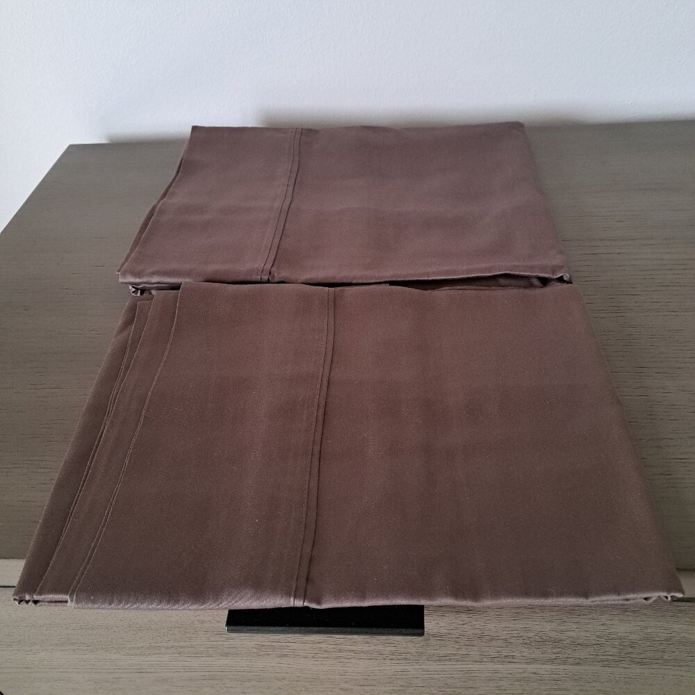 Brand New Cotton Sateen Pillow Cases Chocolate Color Made in India Standard 2pc